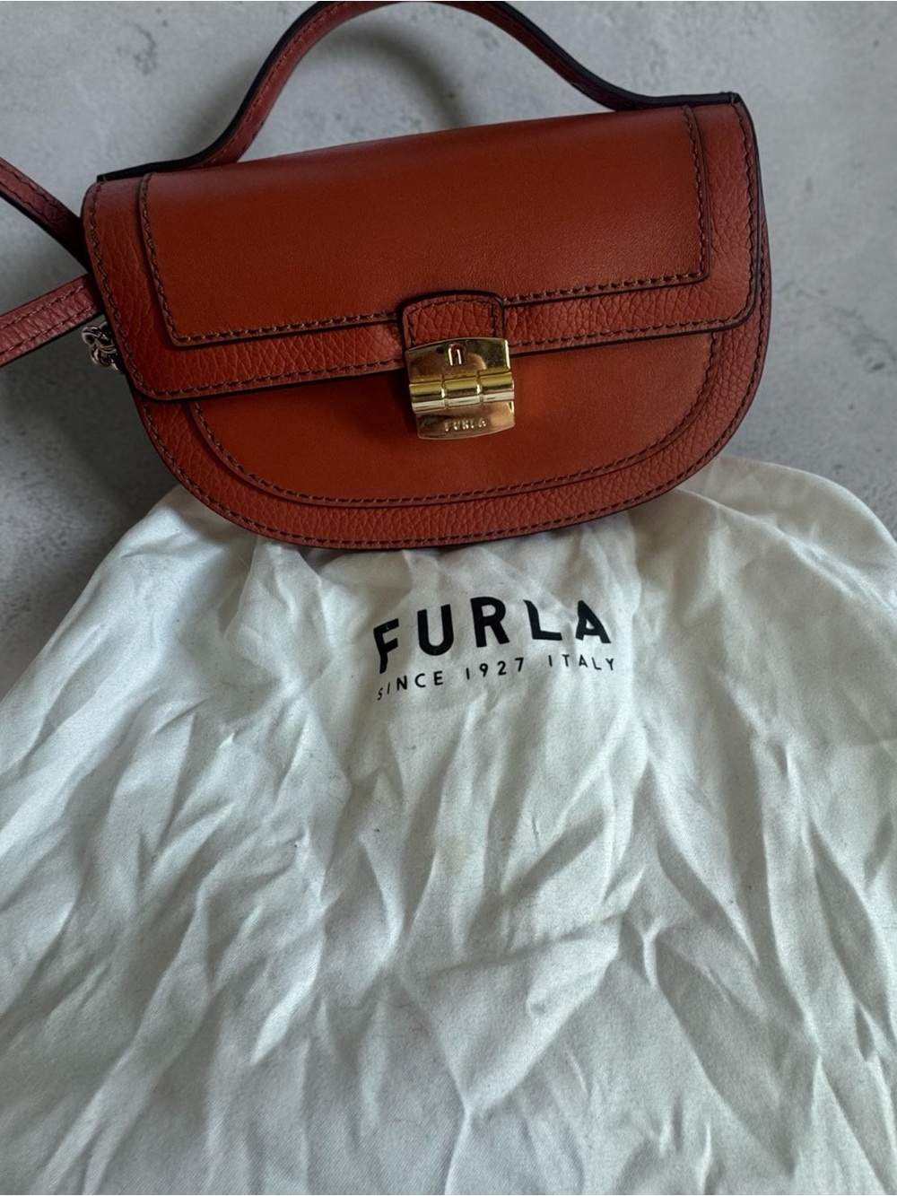 Furla Club 2 Mini Crossbody Bag in the color Cannella NWOT